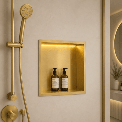 Ниша за баня в цвят BRUSH GOLD IC 3030 BG