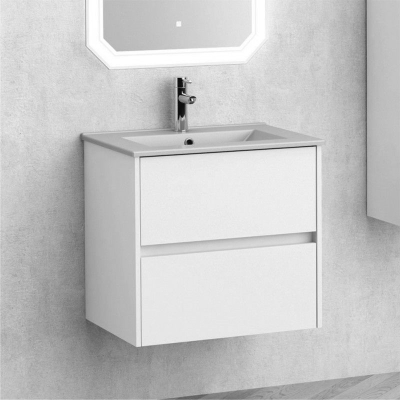 Долен шкаф за баня 60см ICP 5955 + Мивка ICC 6066G сив мат
