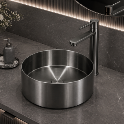 УМИВАЛНИК ОТ НЕРЪЖДАЕМА СТОМАНА GUN GREY PURE STEEL 3611GG