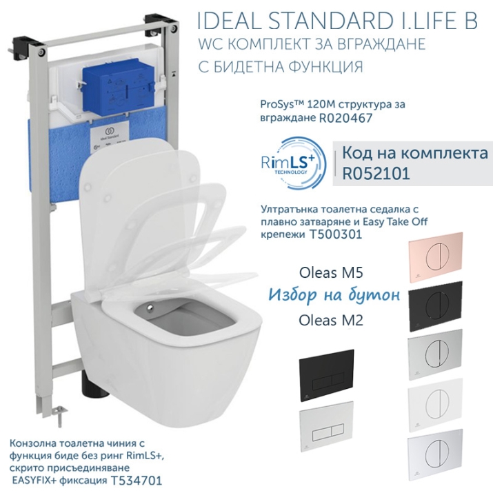 Промо комплект за вграждане IS R052101 - Структура R020467+WC I.LIFE B ...