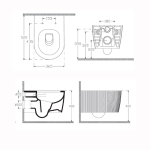 Комплект за вграждане GROHE Rapid SL с бутон черен мат + конзолна тоалетна чиния SINTESI Vortex - 4