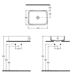 Порцеланова мивка Infinity 10NF650502N върху плот 50 × 36 см-3