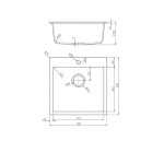 Гранитна мивка 8304 WHITE CENTRAL HOLE-размери