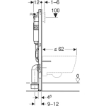 Комплект за вграждане Geberit със структура Duofix Delta 12см 458.103.00.2 + тоалетна Selnova Premium 502.793.00.1 + бял хром  115.119.21.1 Delta50  - 8