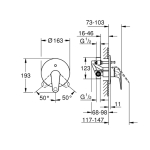 Смесител за вана/душ за вграждане, комплект с тяло Euroeco 32747001 - Grohe