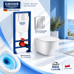 Комплект структура Grohe хром бутон и тоалетна чиния с торнадо отмиване Nida CycleON 
