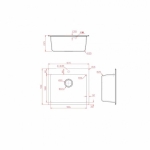 Гранитна мивка 8304 SAND CENTRAL HOLE-размери
