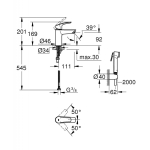 Смесител за мивка с хигиенен душ Eurosmart Higienica GROHE 231242433- СХЕМА