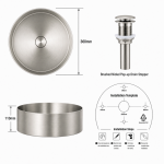 УМИВАЛНИК ОТ НЕРЪЖДАЕМА СТОМАНА BRUSHED NICKEL 3611BS