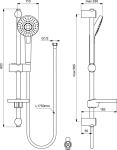 Душ комплект Idealrain Evo Diamond B2621AA - размери