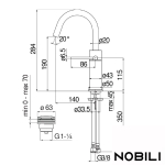 Стоящ смесител за мивка хром-гланц  VE125138/2CR VELIS - Velis NOBILI